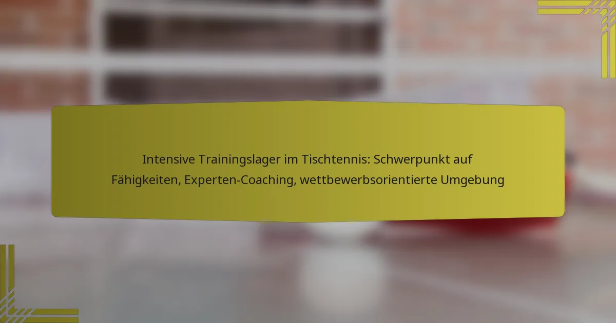 Intensive Trainingslager im Tischtennis: Schwerpunkt auf Fähigkeiten, Experten-Coaching, wettbewerbsorientierte Umgebung