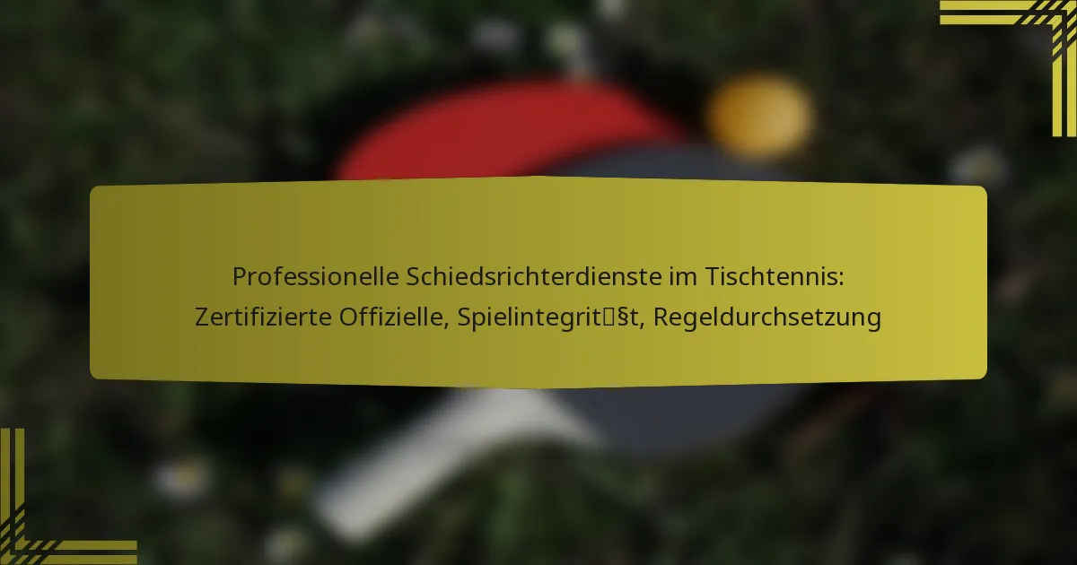 Professionelle Schiedsrichterdienste im Tischtennis: Zertifizierte Offizielle, Spielintegrität, Regeldurchsetzung