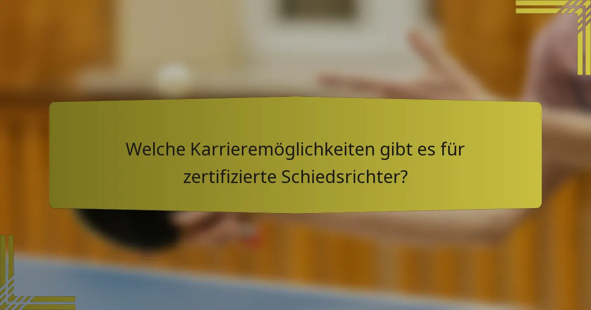Welche Karrieremöglichkeiten gibt es für zertifizierte Schiedsrichter?