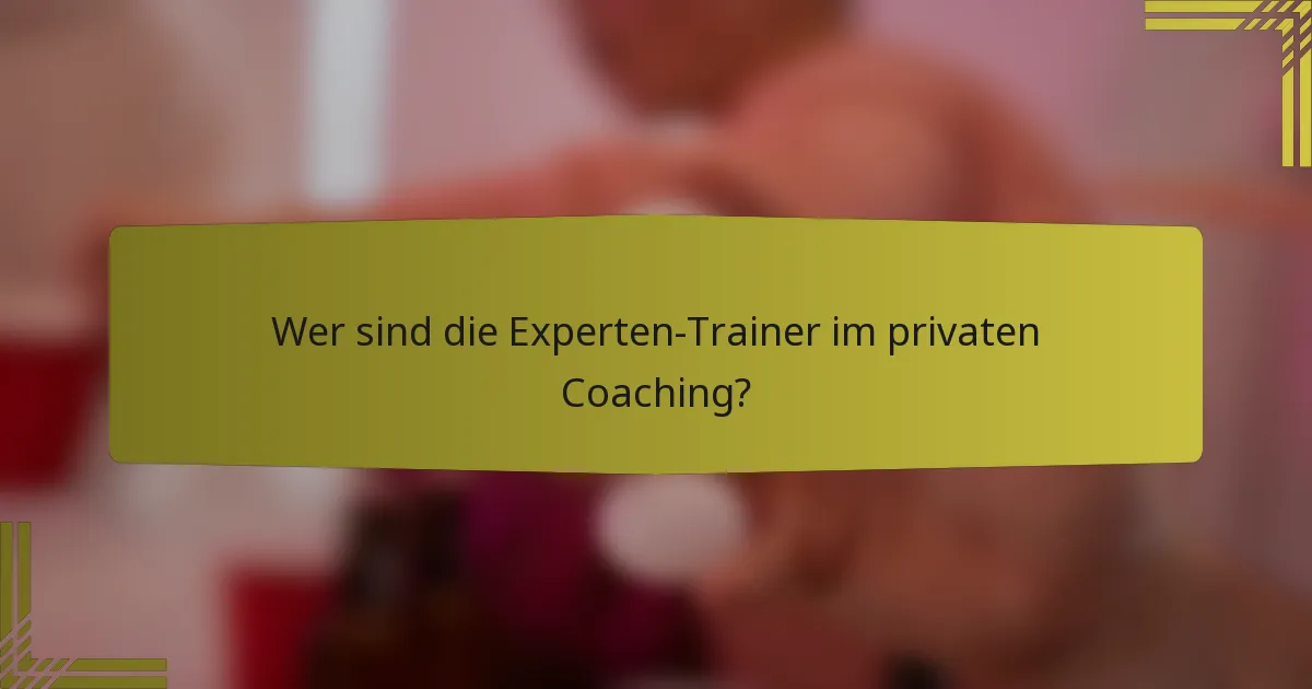 Wer sind die Experten-Trainer im privaten Coaching?
