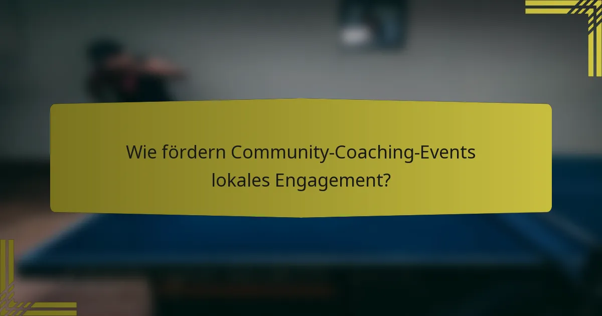 Wie fördern Community-Coaching-Events lokales Engagement?